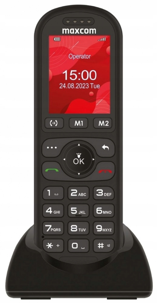 Telefon Stacjonarny Maxcom MM39SE 4G Sim Ładowarka Biurkowa Łatwy w Użyciu