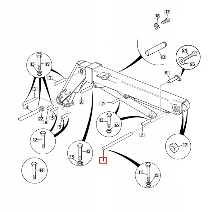 SWORZEN GLOWNY RAMIENIA TELESKOPU JCB 50x840 Machine type Loader