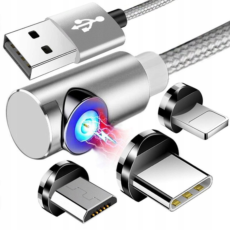 

Kabel 2M Magnetyczny Kątowy Micro Typ-c do Iphone