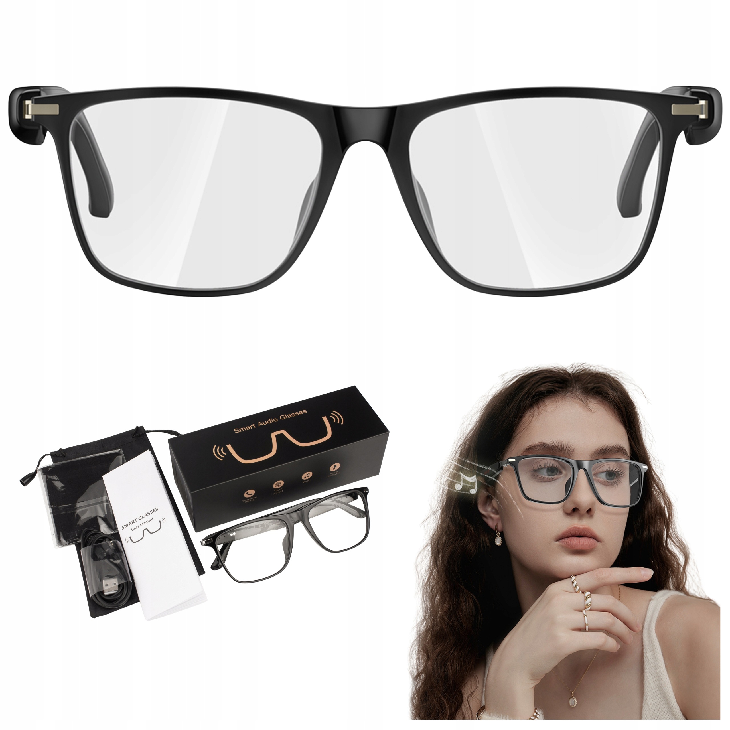 Colmi M01Pro Inteligentne Okulary Bluetooth 5.4 IP68 Asystent Ai Aplikacja