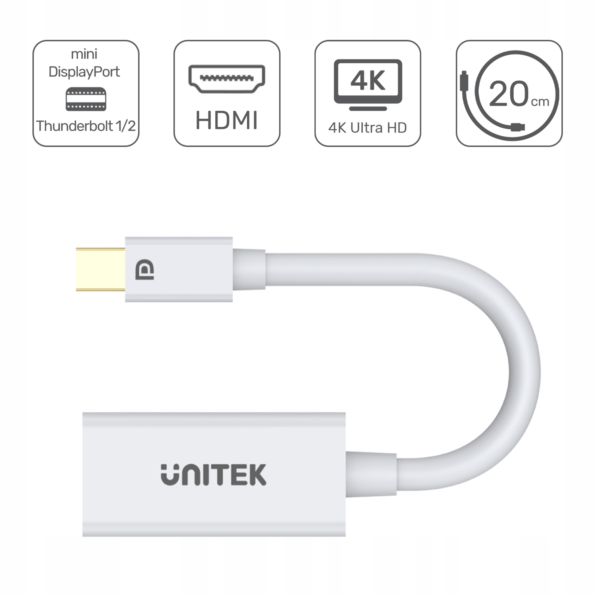 UNITEK Adapter mini konwerter DisplayPort do HDMI Marka Unitek