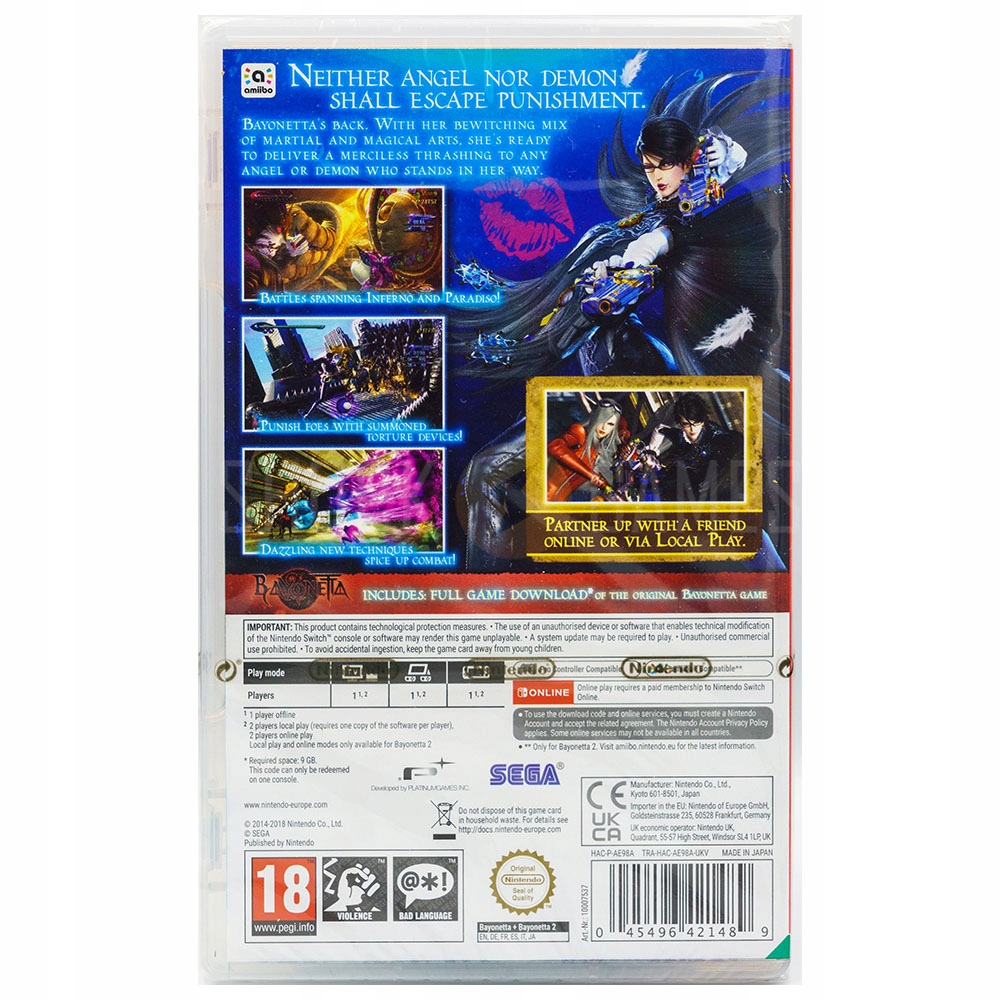 BAYONETTA 1 + 2 / GRY NINTENDO SWITCH EAN (GTIN) 0045496421489