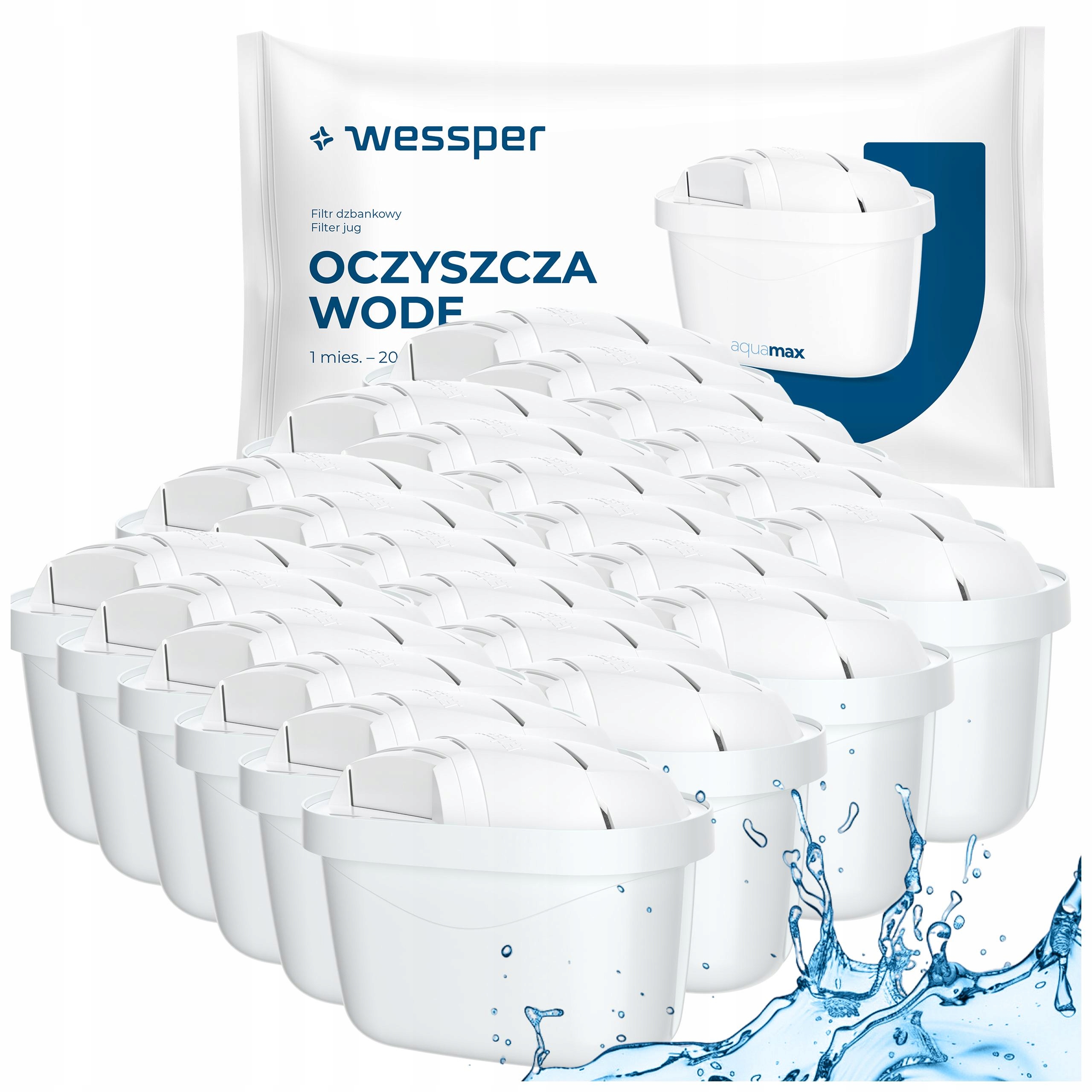 Wessper aquamax Standard filtr wody do dzbanka Brita zamiennik 24 sztuk