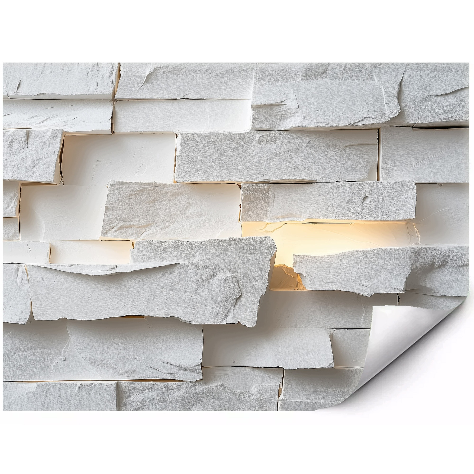 Samoprzylepna Fototapeta Biała ściana z kamiennych bloków 300x210 cm