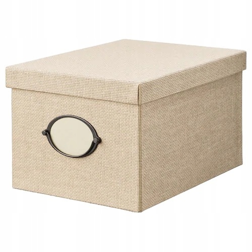 POJEMNIK Z POKRYWĄ KVARNVIK BEŻOWY 25X35X20 CM
