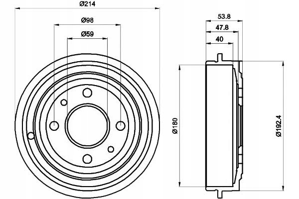 94014800 - КОМПЛЕКТ ТОРМОЗНЫХ БАРАБАНОВ TEXTAR + БЕСПЛАТНЫЕ