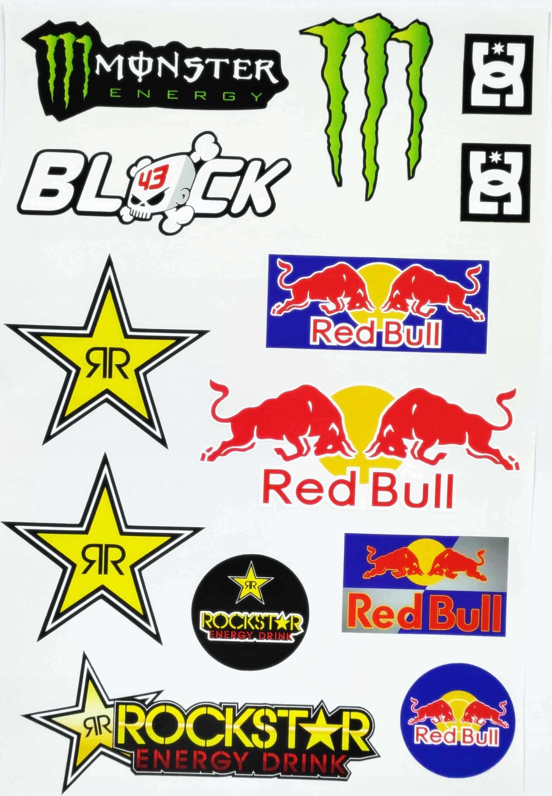 

Zestaw naklejek Red Bull , Monster plansza