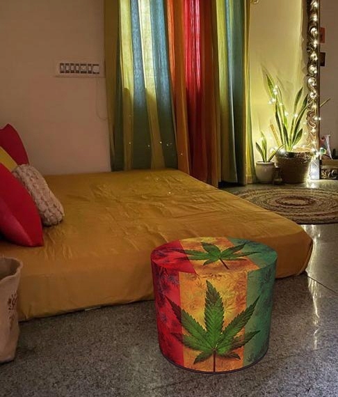 Okrągła pufa dekoracyjna - RASTA Szerokość mebla 40 cm