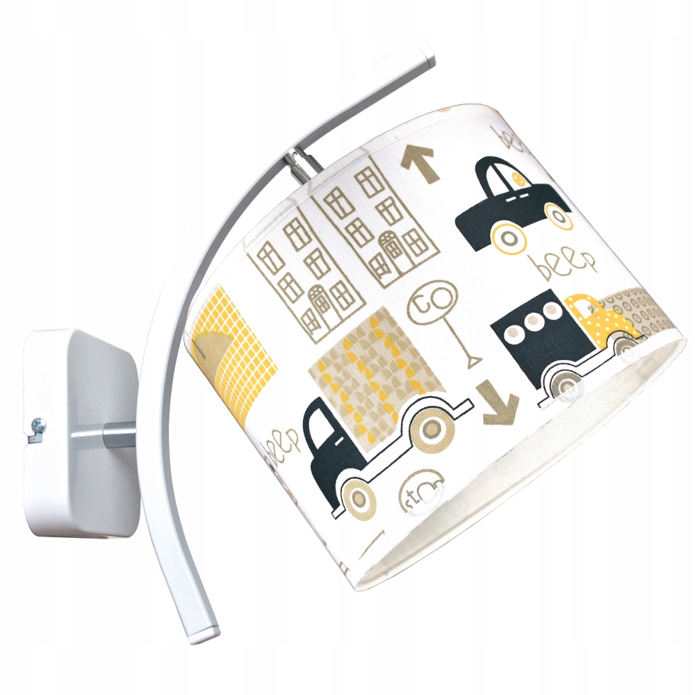

Kinkiet Lampa Ściennna Atuka Żółte Abażur Led