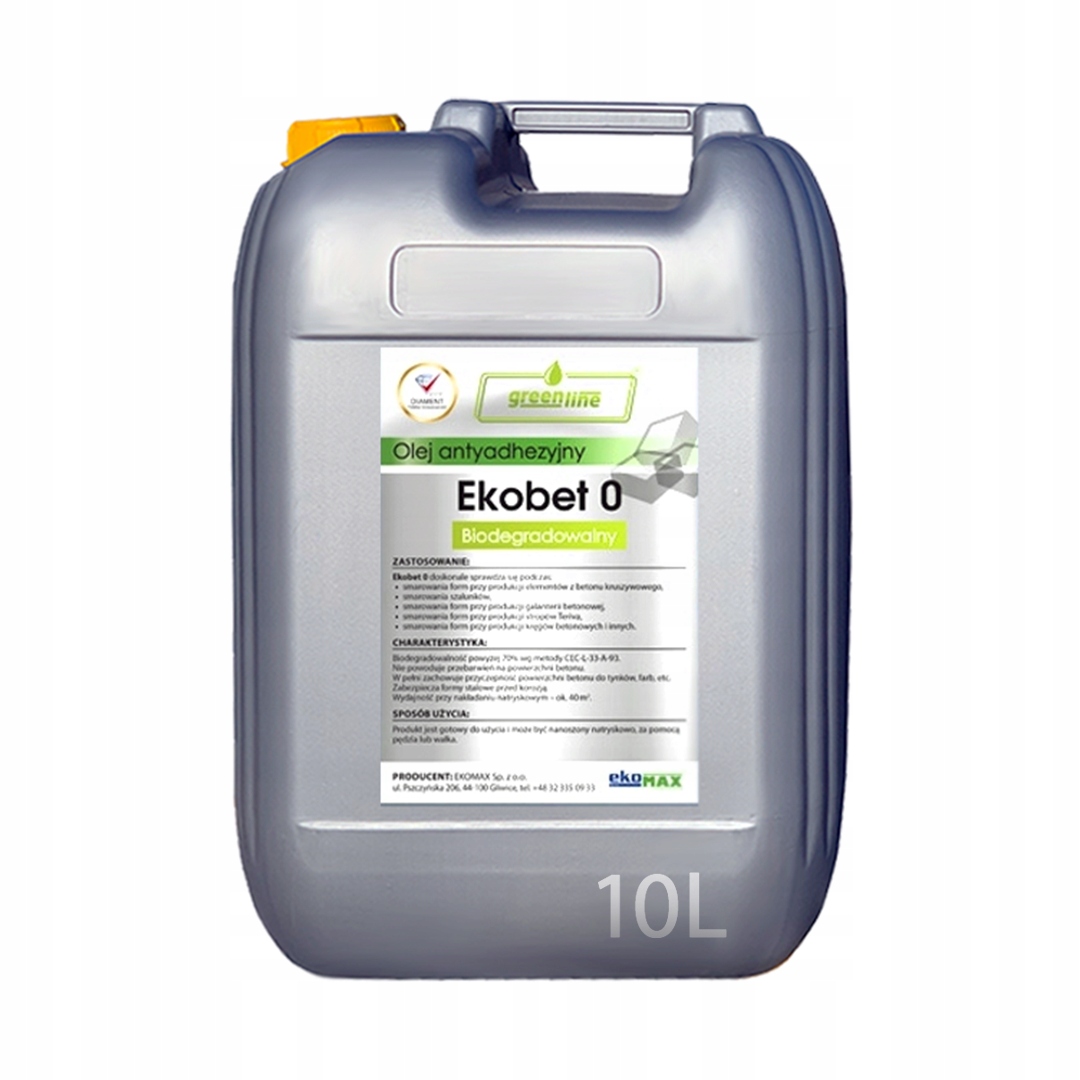 Olej Antiadhezivní přípravek na formy Prostředek na šálky 10 l Ekobet 0