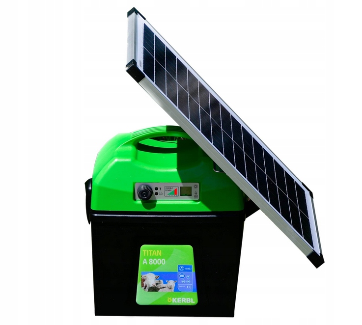 Akumulátorový Elektrizátor Titan A8000 8,0J Solární Panel 25W Kerbl