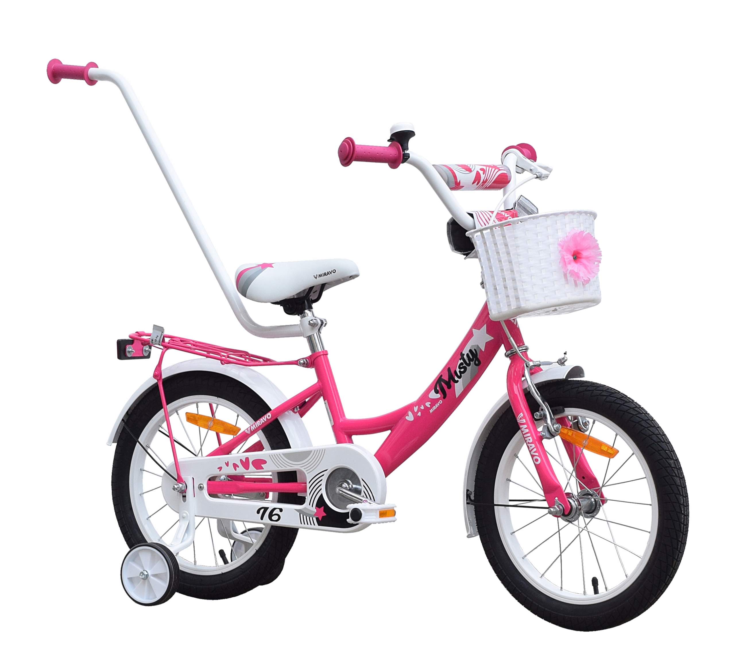 Rowerek Dziecięcy 16 Cali Rower Dla Dziewczynki Koszyk I Prowadnik