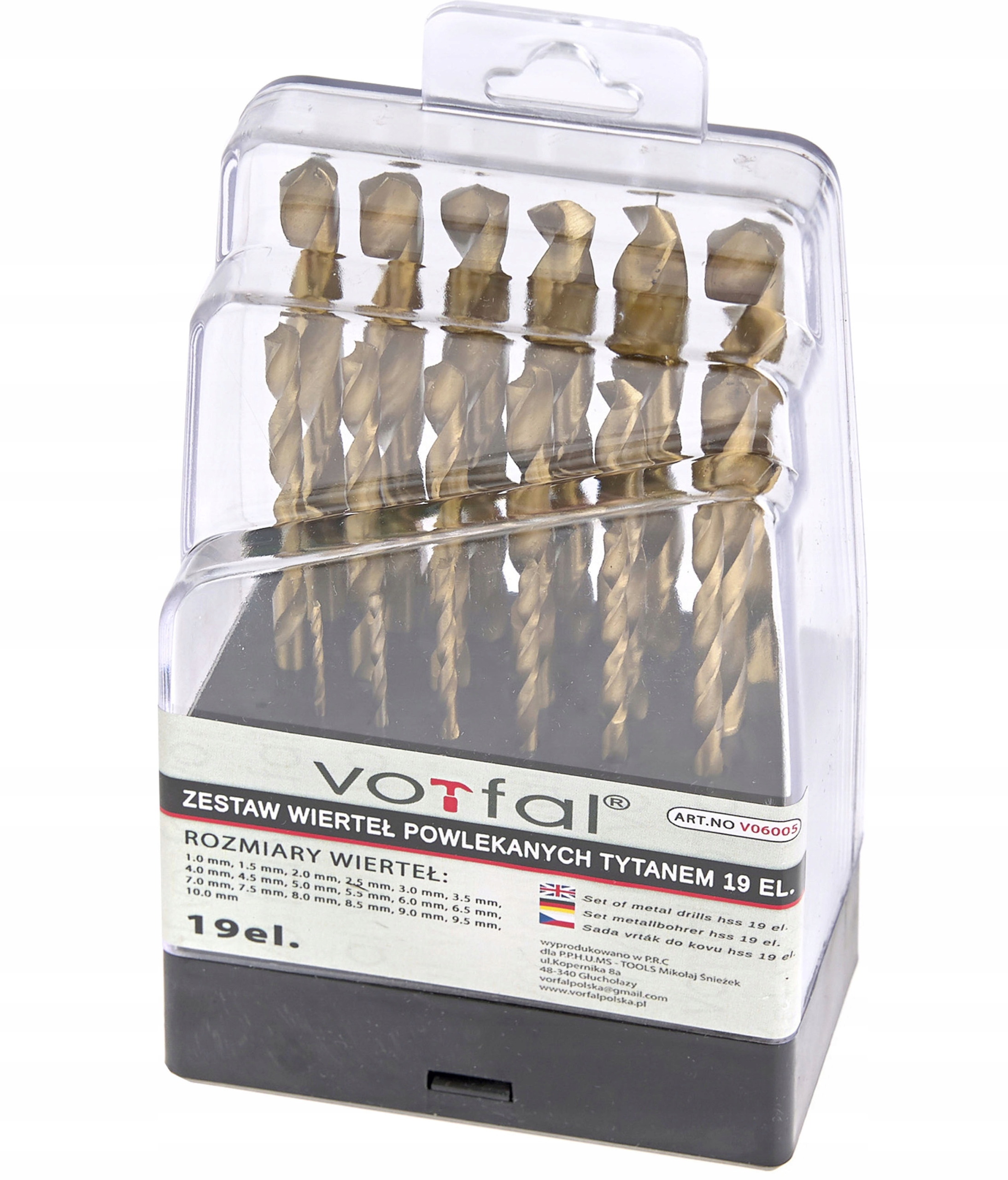 

Zestaw Wierteł Do Metalu Wiertła Tytanowe 19 El