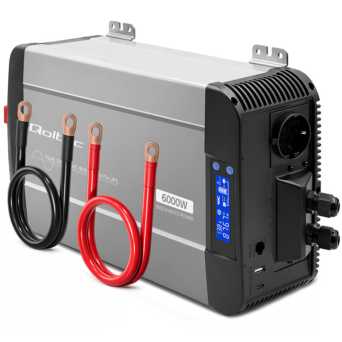 Menič napätia 12V na 230V 3000W Usb-c Ms Wave s Ups LiFePO4 Agm