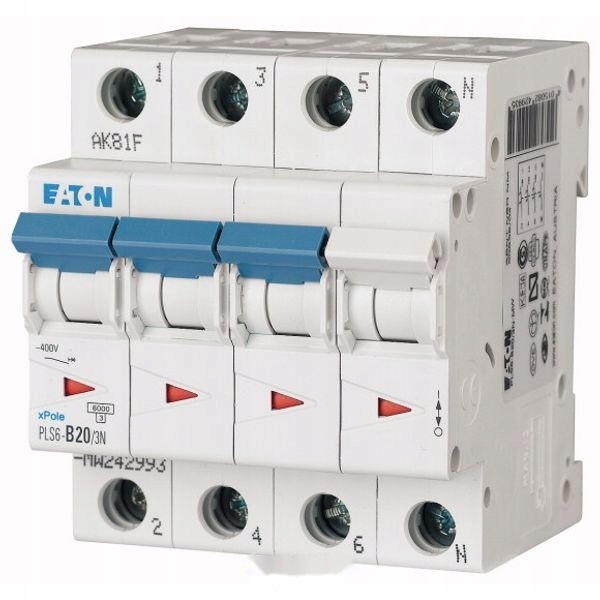 Nadproudový spínač 3P+N B 20 A 6 kA 400 V 242993