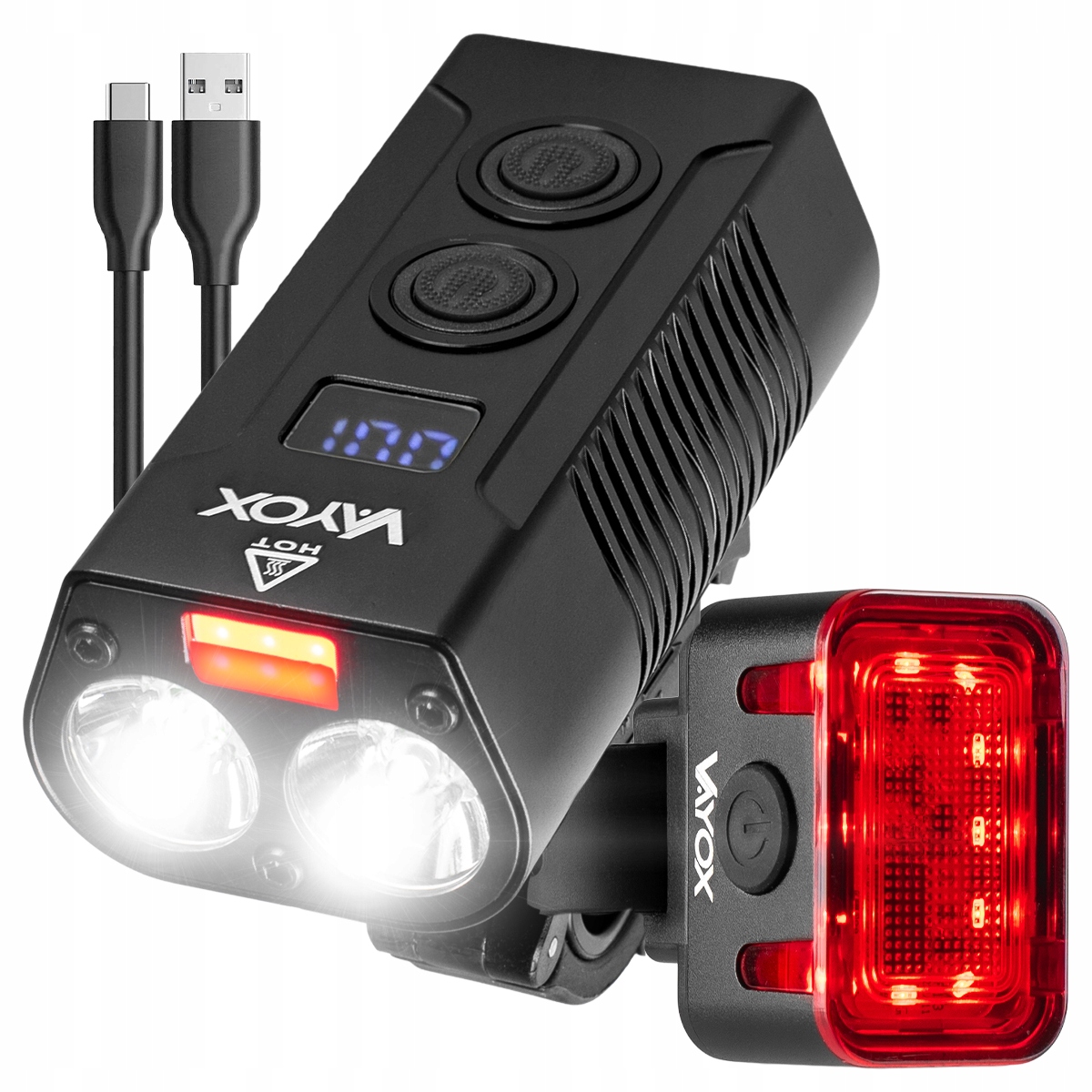 Přední A Zadní Světlo Na Kolo, Powerbanka Usb Vayox