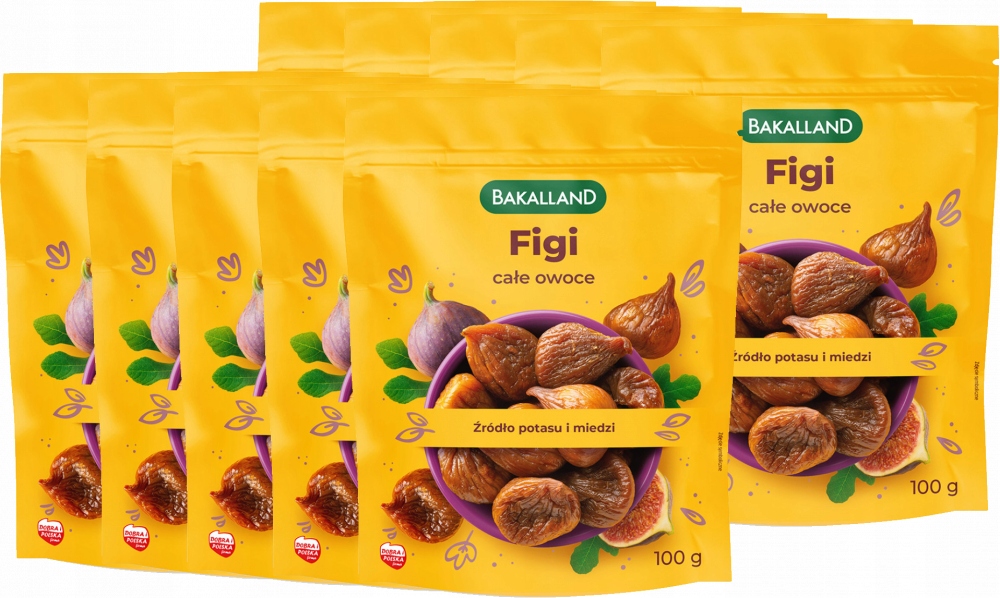 Figi suszone duże owoce Bakalland 100g naturalne bez konserwantów x10