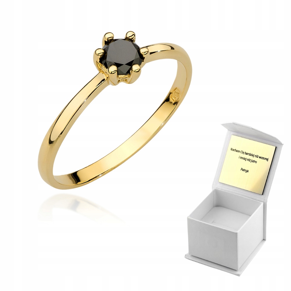 Prstýnek s černým briliantem r12