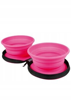 Levně Cestovní dvojmiska růžová 700ml Kiwi