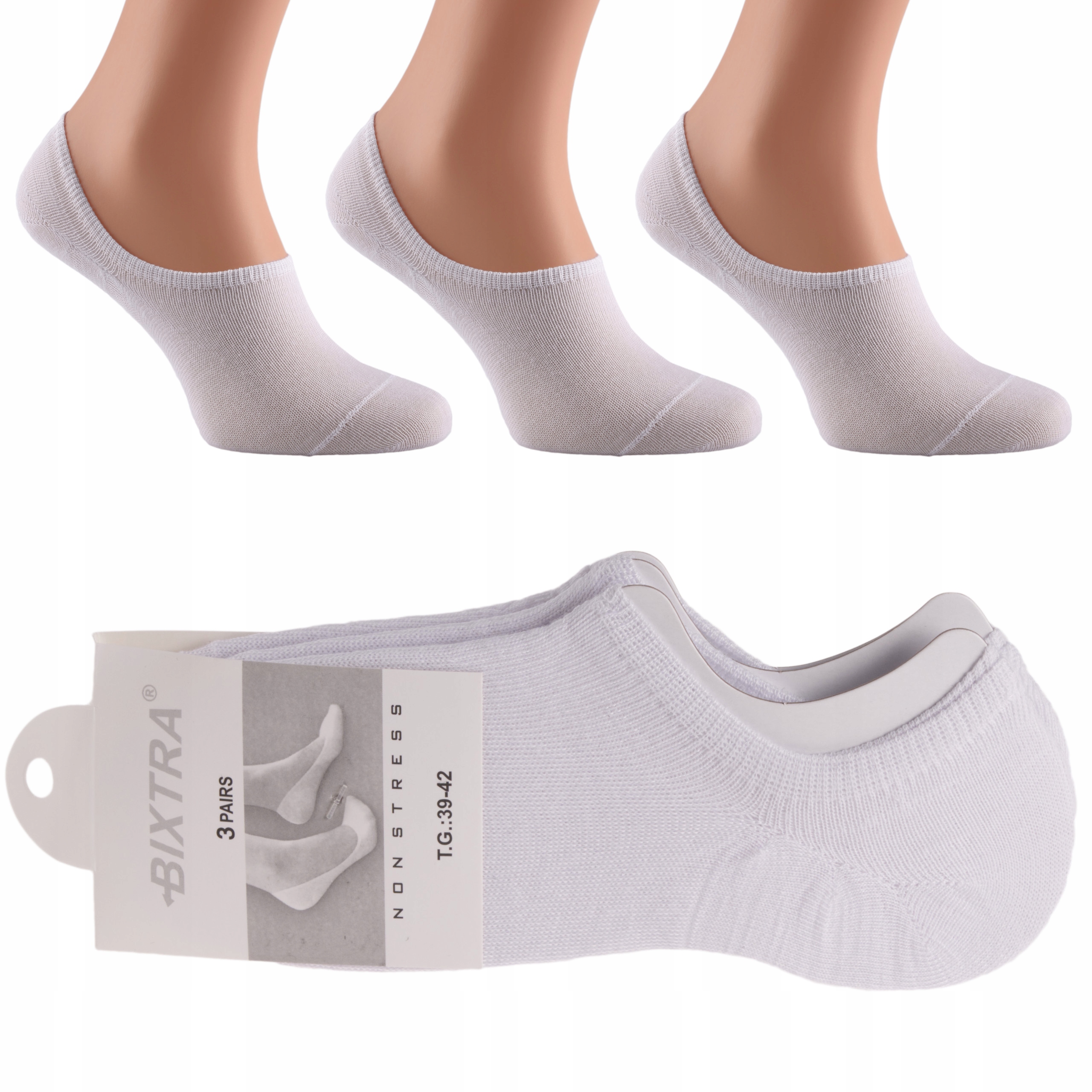 

3pak stopki skarpety gładkie bawełna sport 39/42