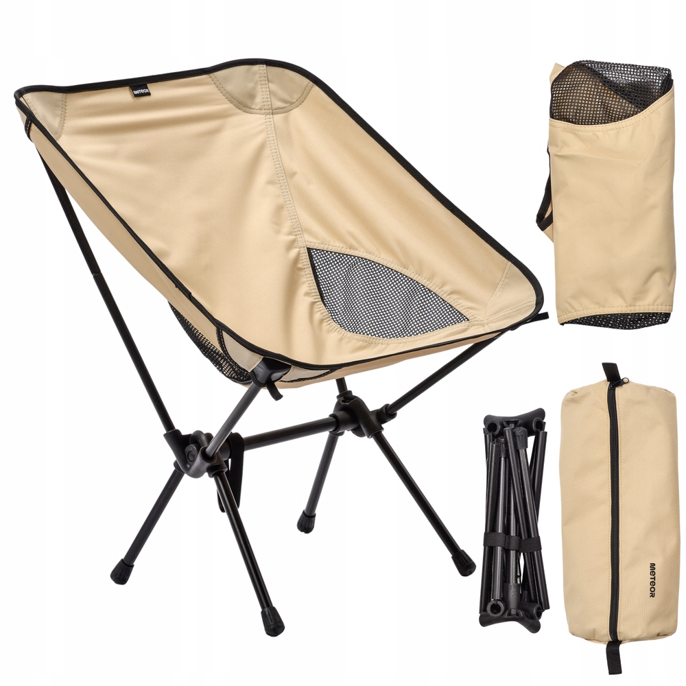 Krzesełko Wędkarskie Fotel Rybacki Składany Turystyczny Z Oparciem Meteor