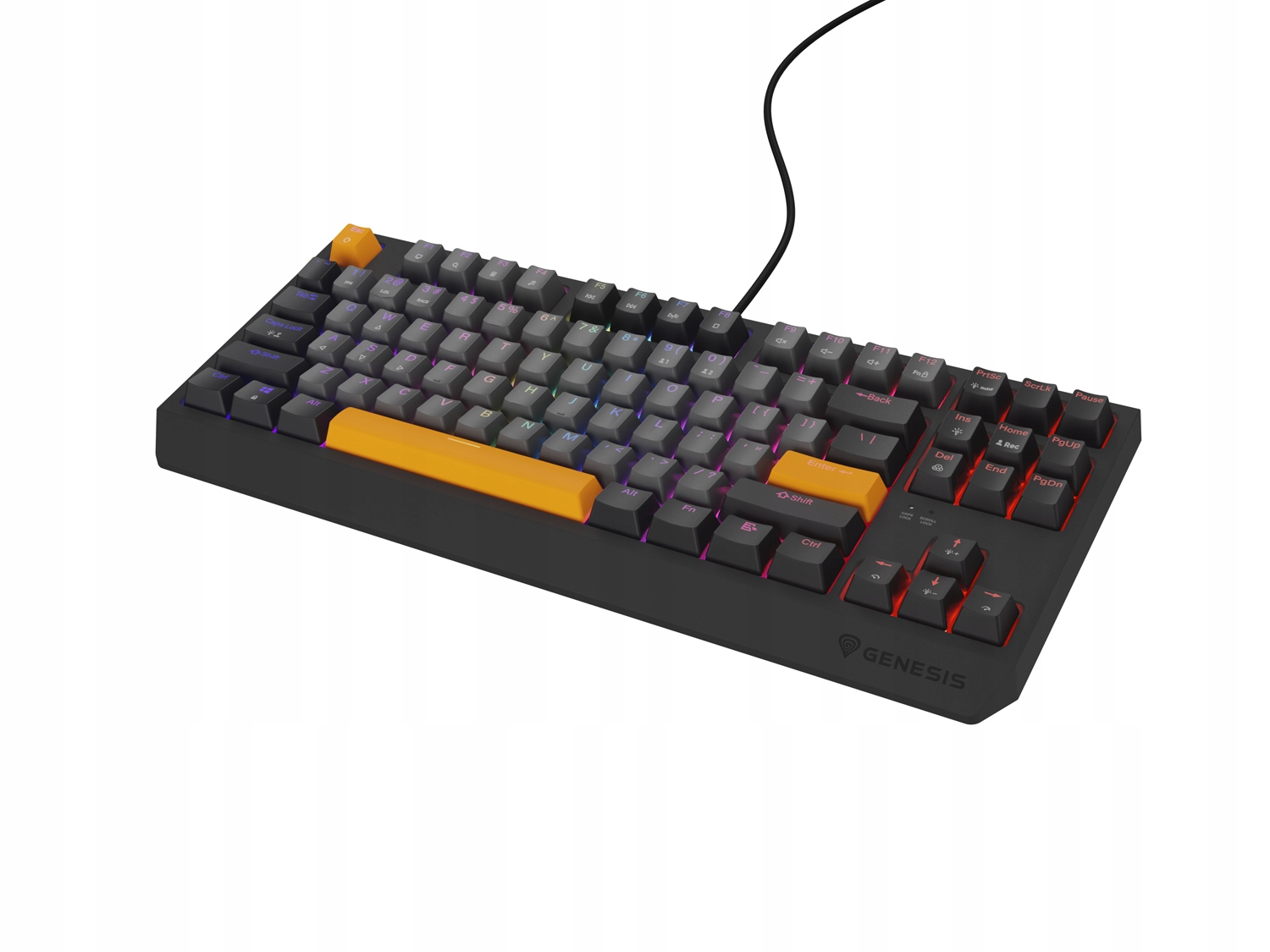 Mechanická klávesnica Genesis Thor 230 Tkl Us Rgb Outemu Red Sivá