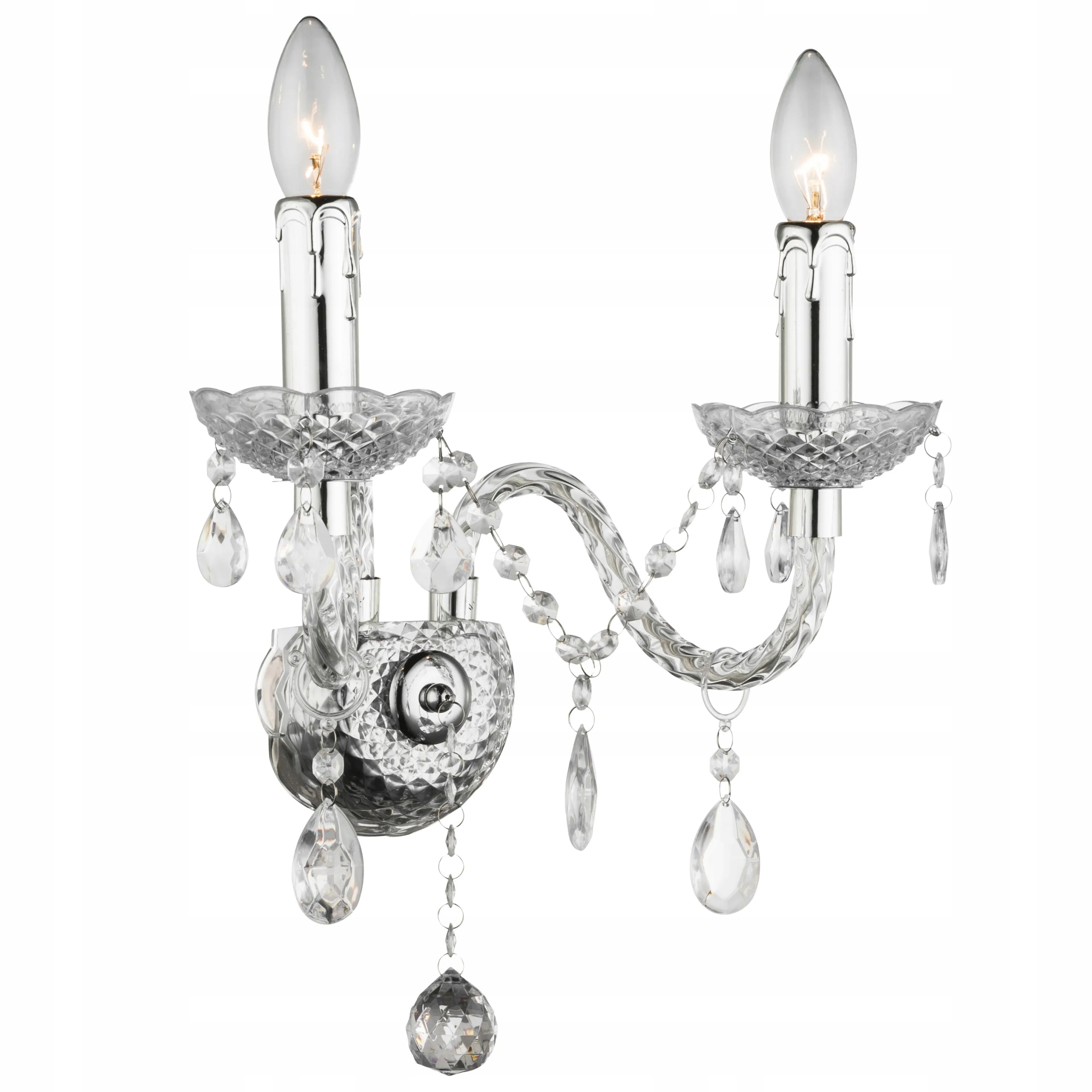 Moderní nástěnná lampa Glamour Stříbrná Křišťál E14 do obývacího pokoje