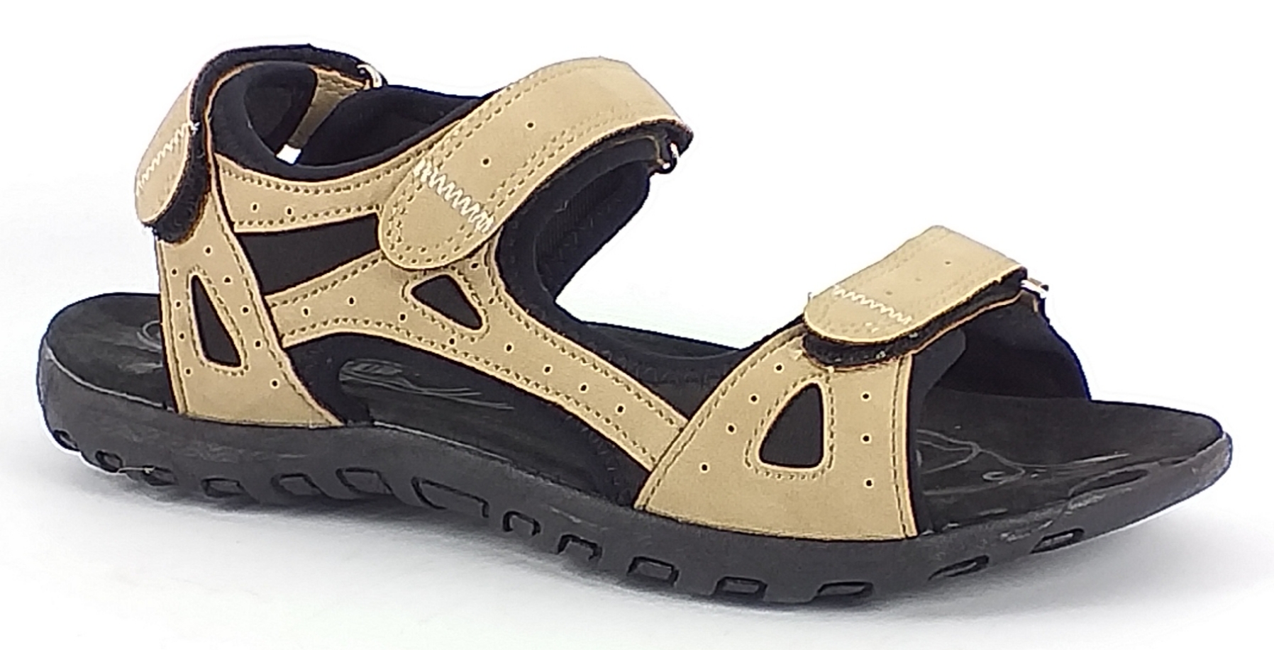 Sandały American Club HL162 Młodzieżowe Obuwie Damskie Na Rzepy Beżowe 38