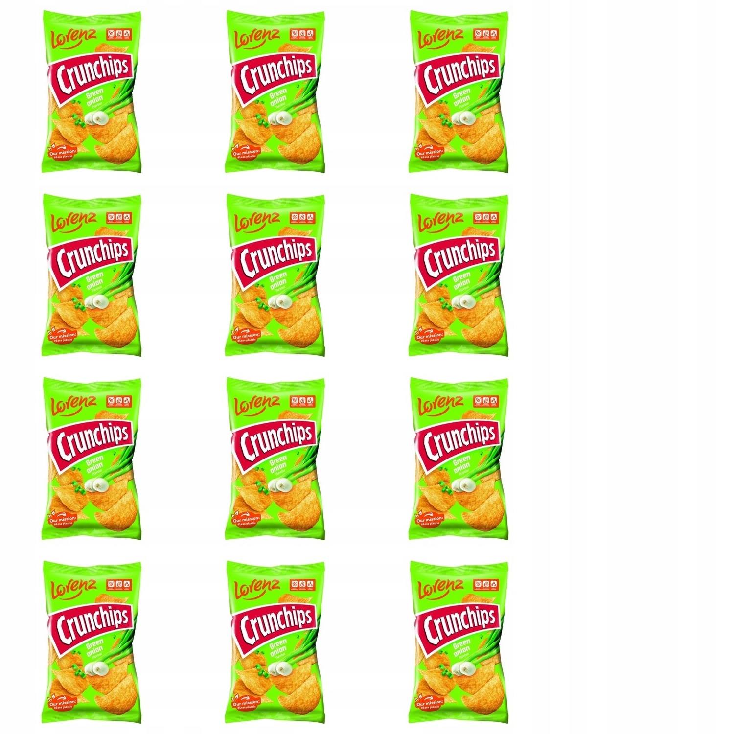 12x 130g Crunchips green onion chipsy Karton