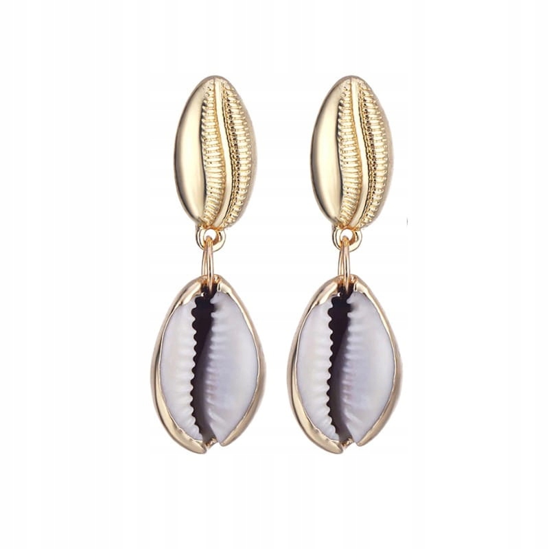 

Kolczyki Muszelki Wiszące Złota Oprawa