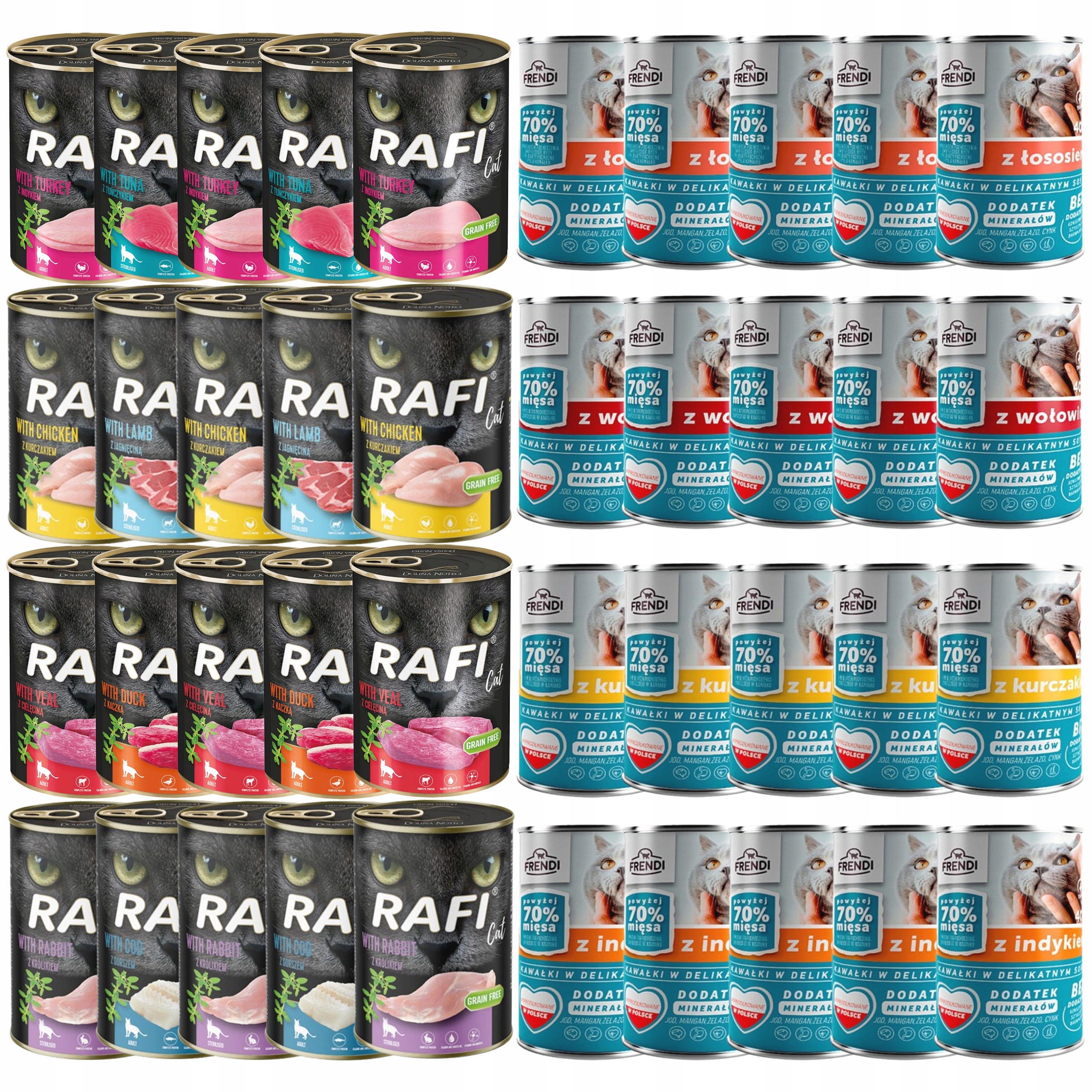 Rafi Cat Frendi Krmivo mokré pro kočky mix chutí 40 x 400 g plnohodnotné