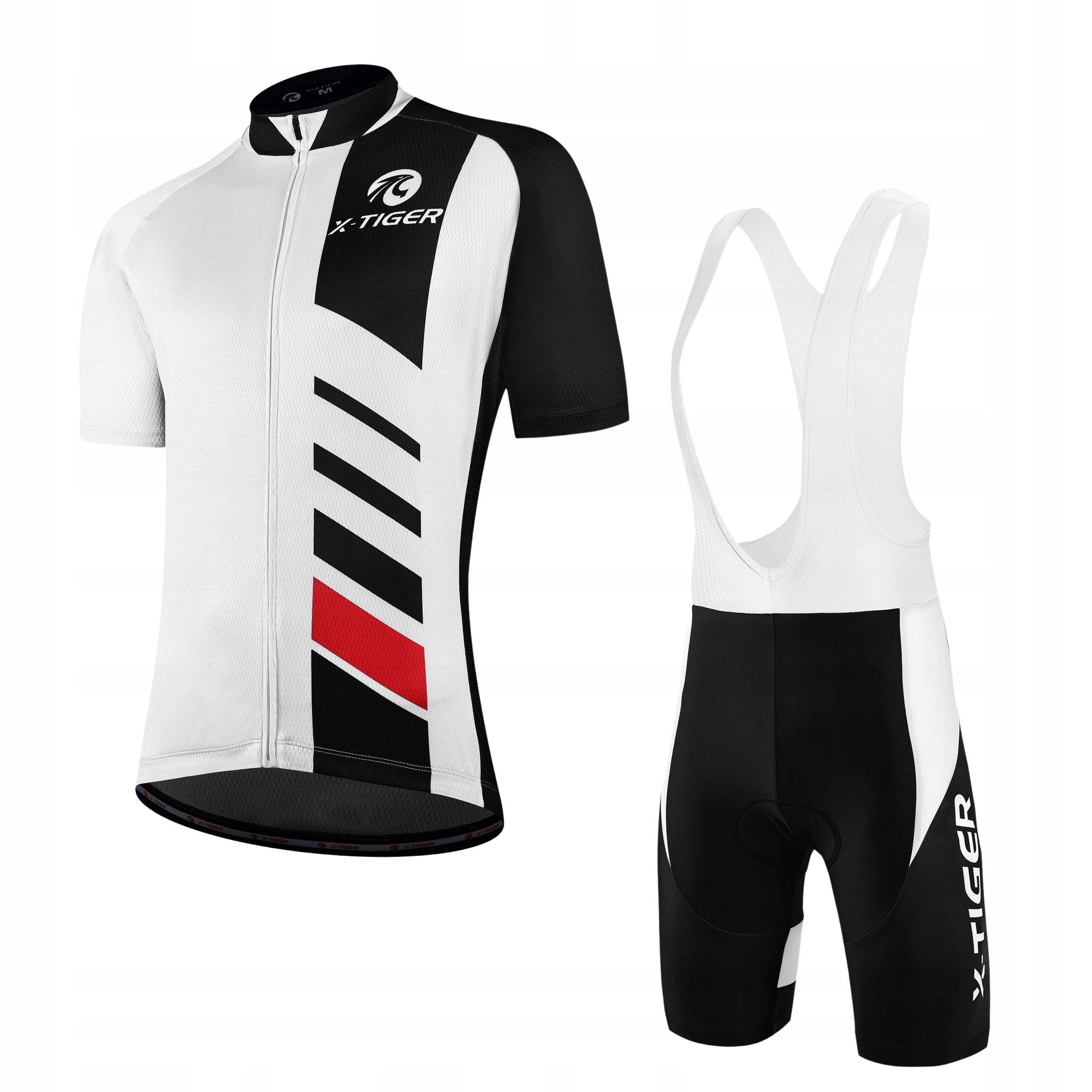 Strój Rowerowy Komplet Kolarski Spodenki Żelowe Koszulka X-Tiger Szelki L