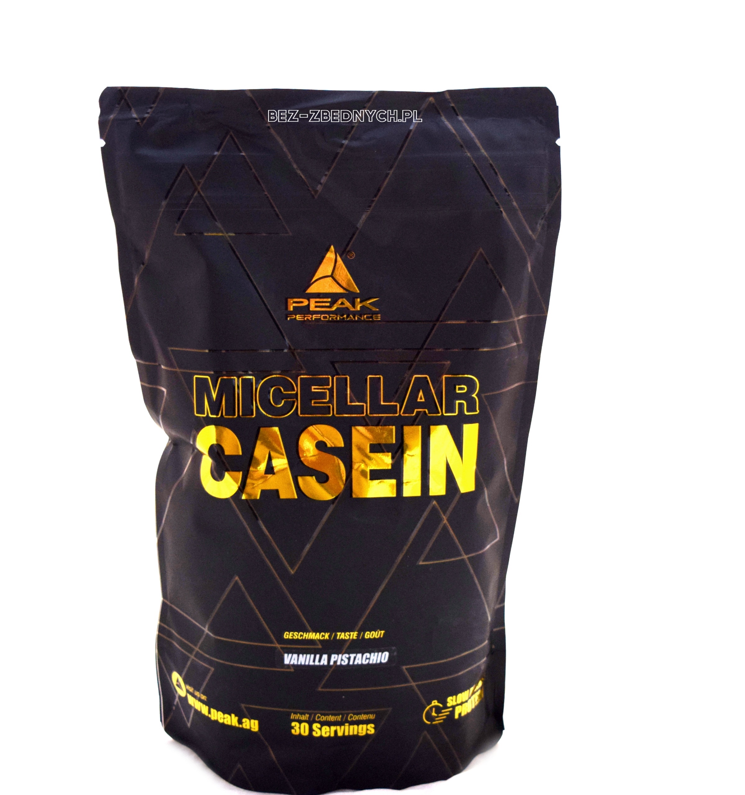 Peak Doplňky Micelární Kasein 900g Protein S Pomalým Uvolňováním Vanilka Pistácie