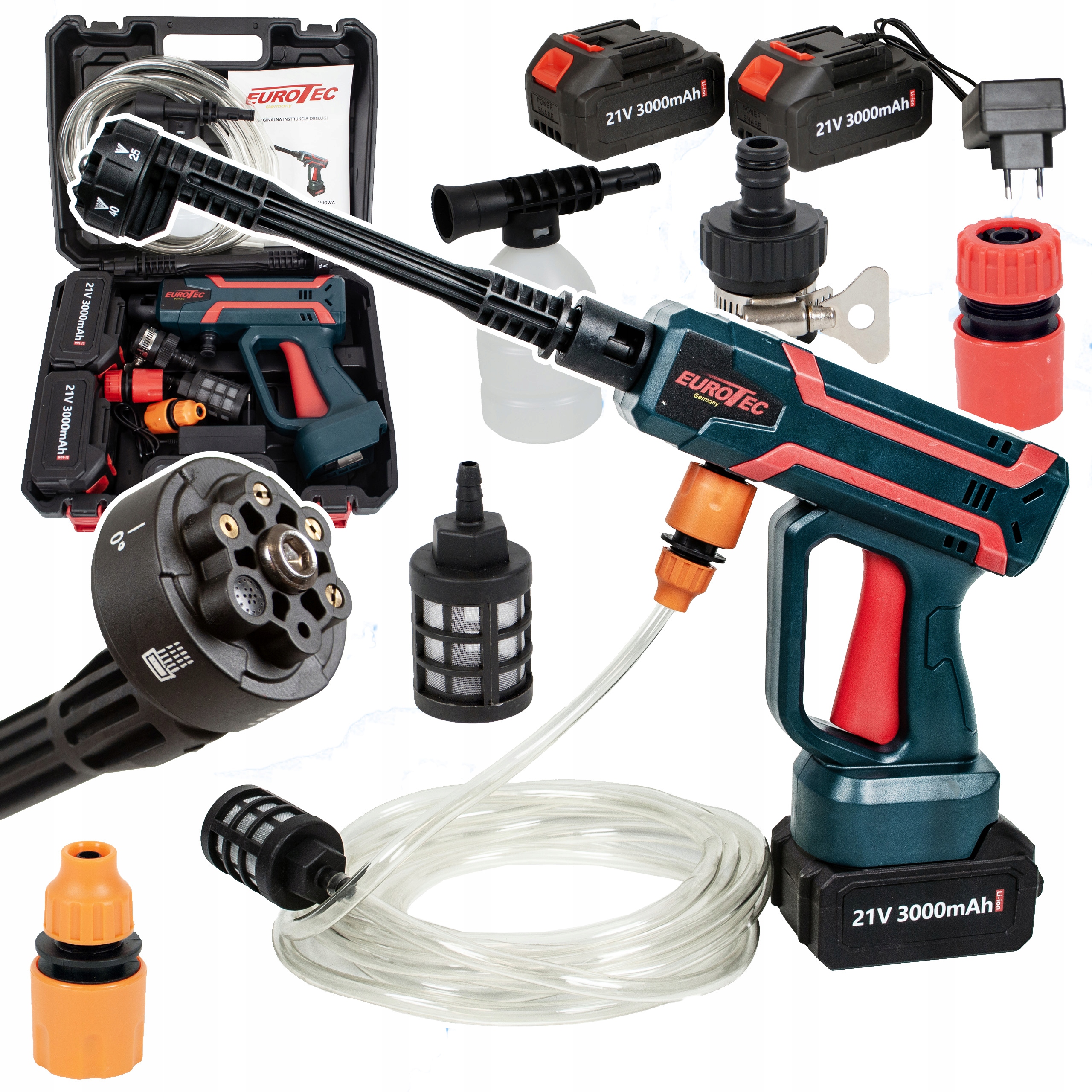 Myjka Ciśnieniowa Akumulatorowa Bezszczotkowa Zasysanie 2xAKU Bezprzewodowa