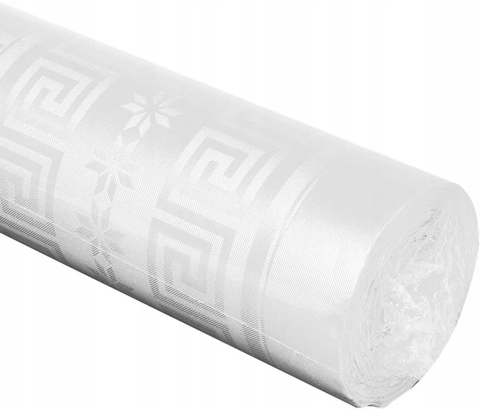 Obrus Papierowy w Rolce na Stół 8x1,2m BIAŁY na URODZINY CHRZEST KOMUNIĘ