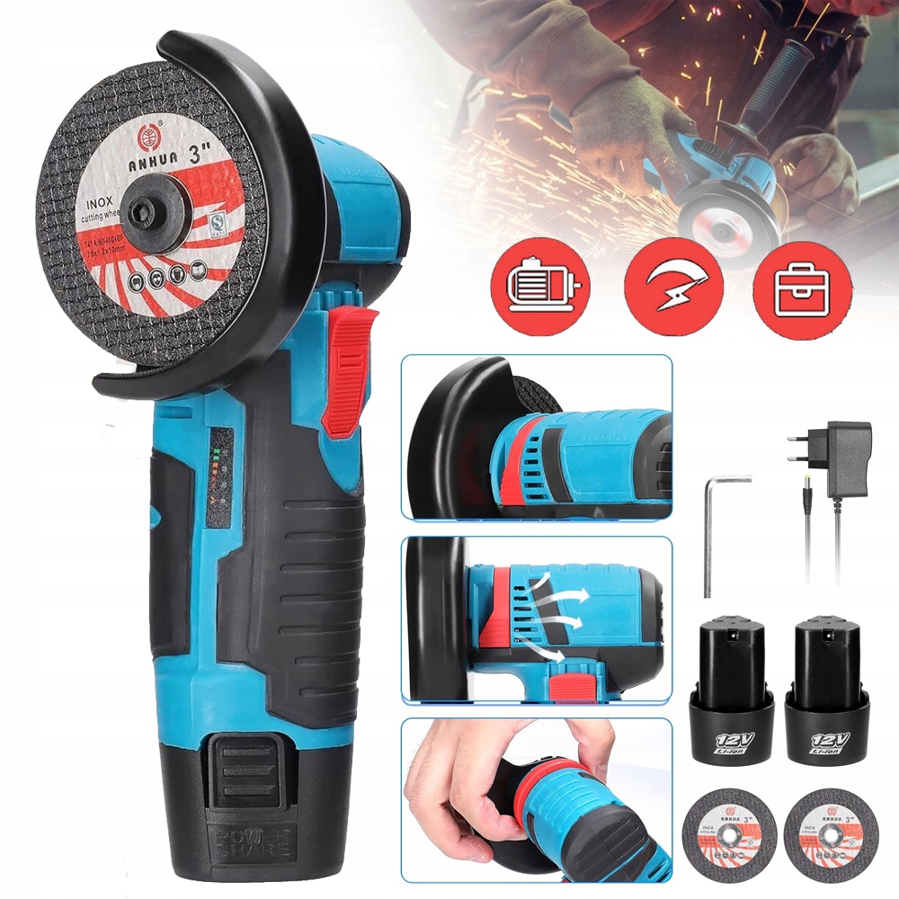 12V AKUMULATOROWA PROFESSIONAL SZLIFIERKA KĄTOWA, SZLIFIERKA DO CIĘCIA
