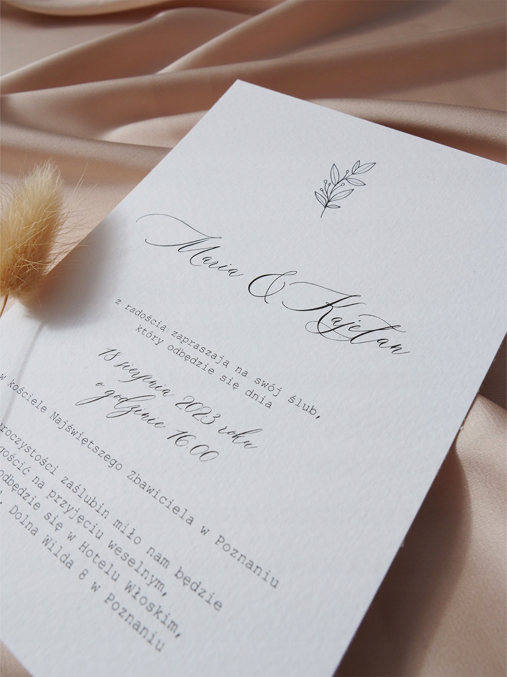 ZAPROSZENIE ŚLUBNE MINIMAL BOHO RUSTYKALNE WESELE EAN (GTIN) 5904815699709