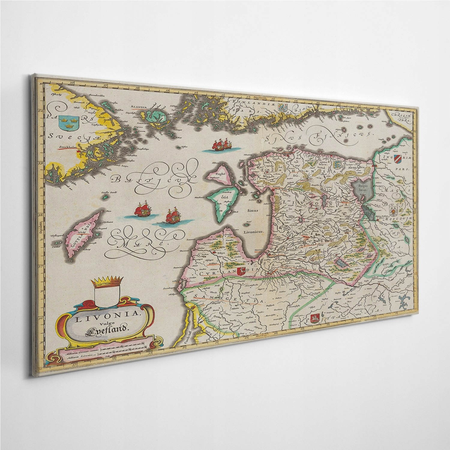 

Fotoobraz na płótnie Mapa Livonia Bałtyk 140x70 cm