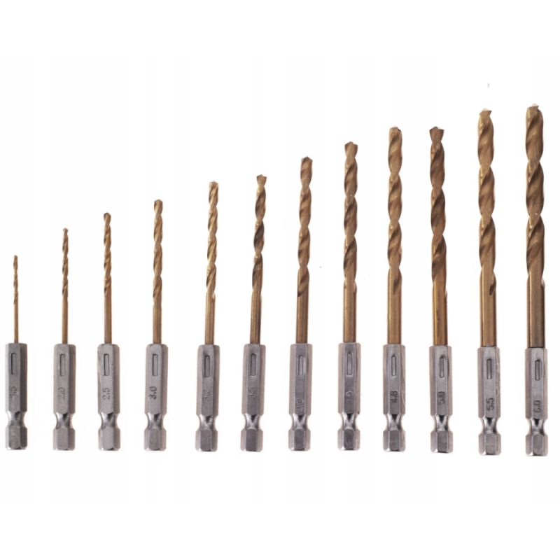 

Wiertła do wkrętarki tytanowe metal drewno 13szt