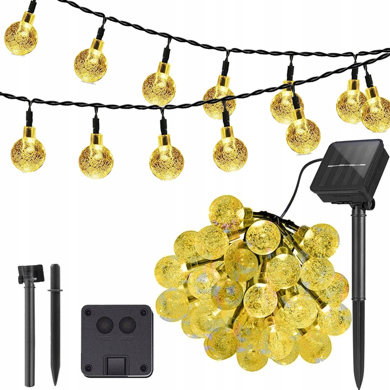 GIRLANDA SOLARNA OGRODOWA LAMPKI SOLARNE ŚWIETLNA 9.5M 50LED
