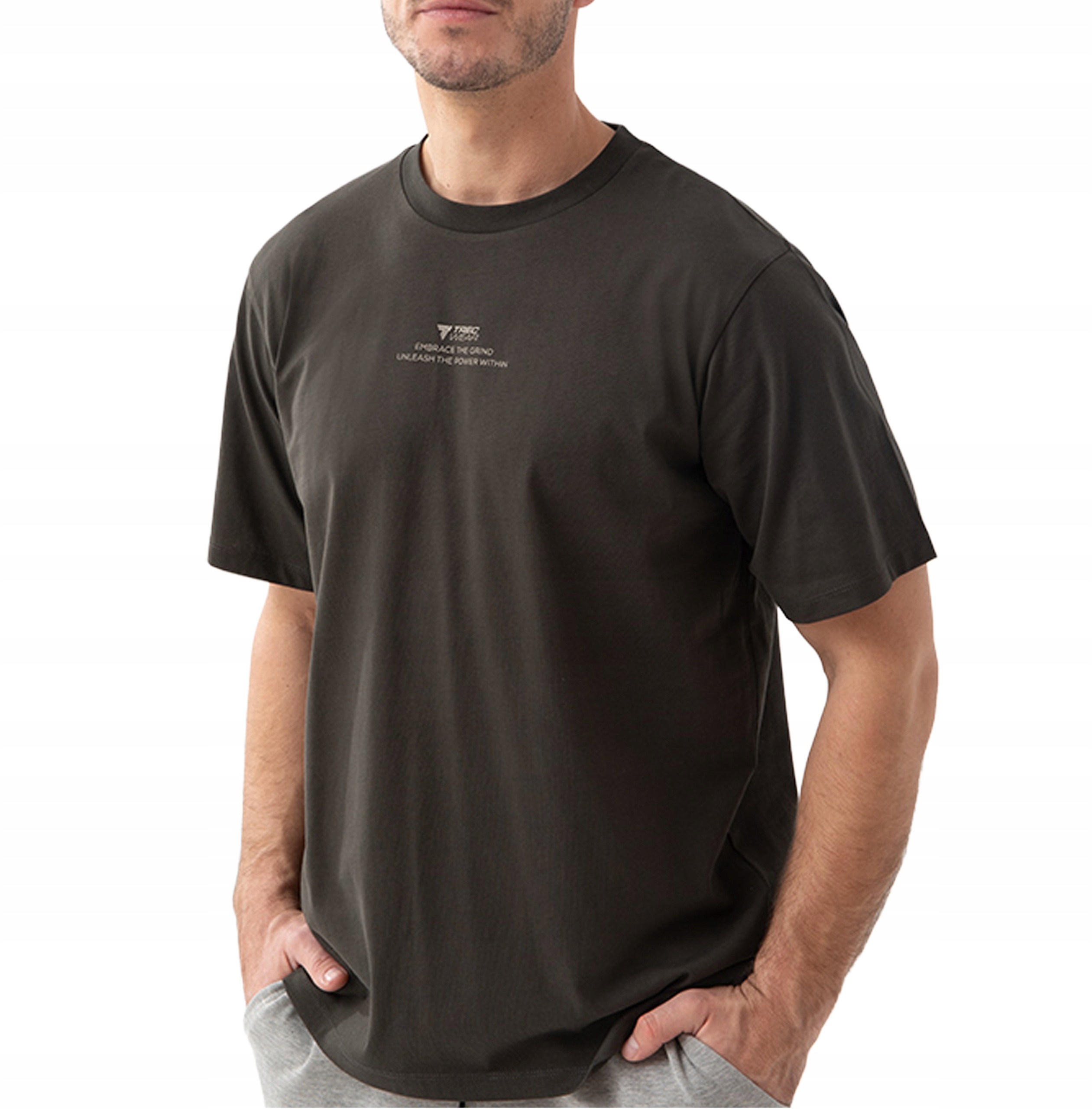 Trec Nutrition Męski T-shirt Oversize 100% Bawełna Sportowy BASIC|roz. XL
