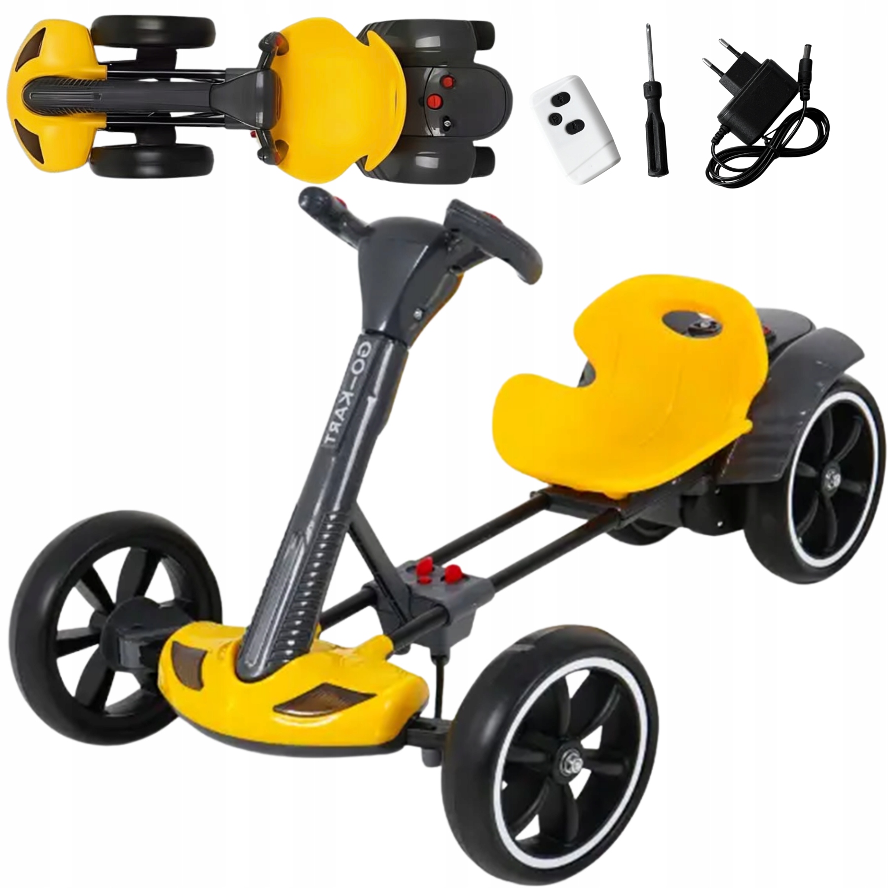 Elektryczny gokart jeździk na akumulator dźwięk muzyka regulacja pilot