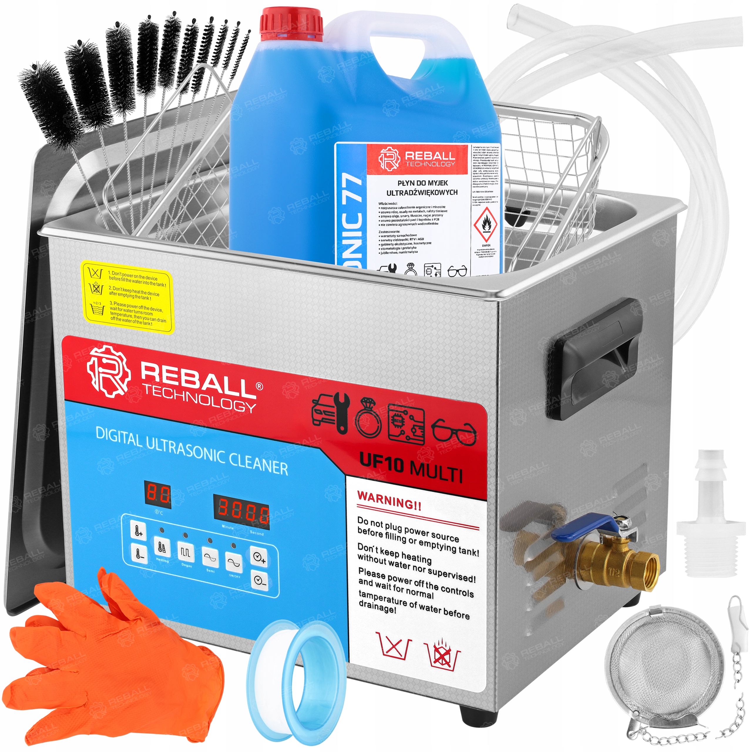 Ultrazvuková Myčka 10 L Kosmetická Dílenská UF10 640W 5 L SONIC77