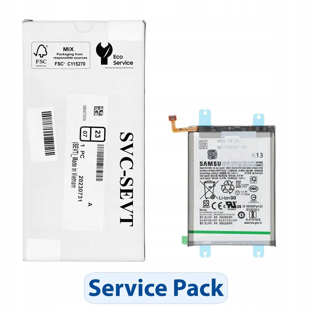Servisní balení baterie EB-BA136ABY pro Samsung A13 5G A136B GH82-27431A