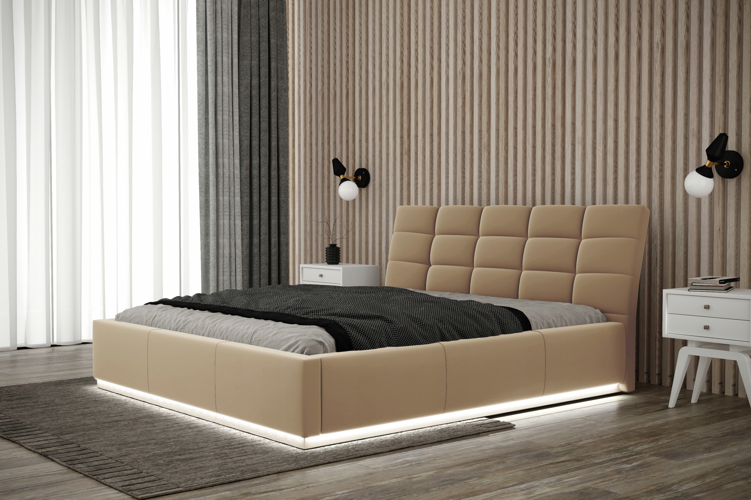 

Łóżko tapicerowane Palermo 200x200 Led