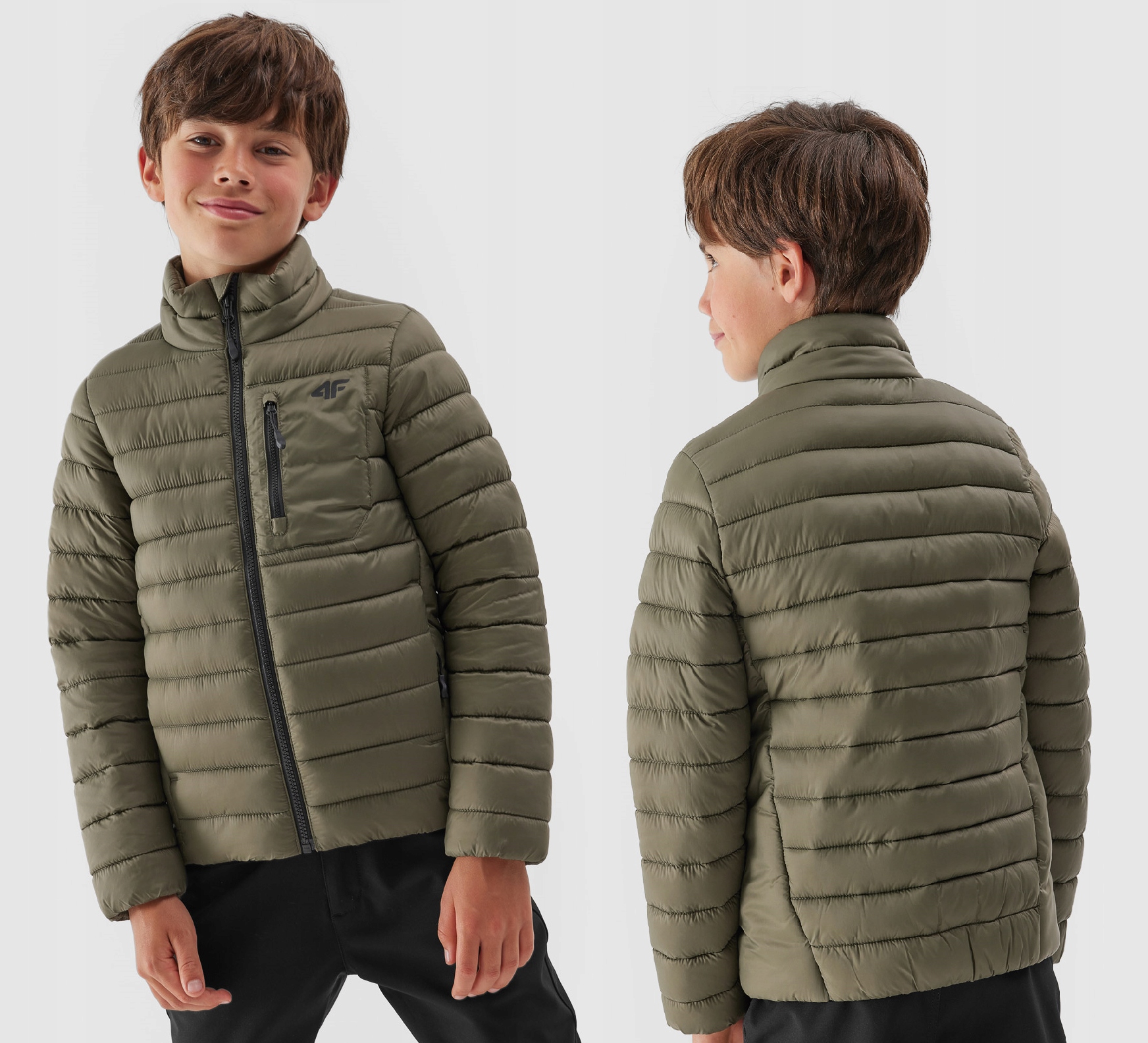 4F KURTKA CHŁOPIĘCA PUCHOWA PIKOWANA PRZEJŚCIOWA Długość do bioder