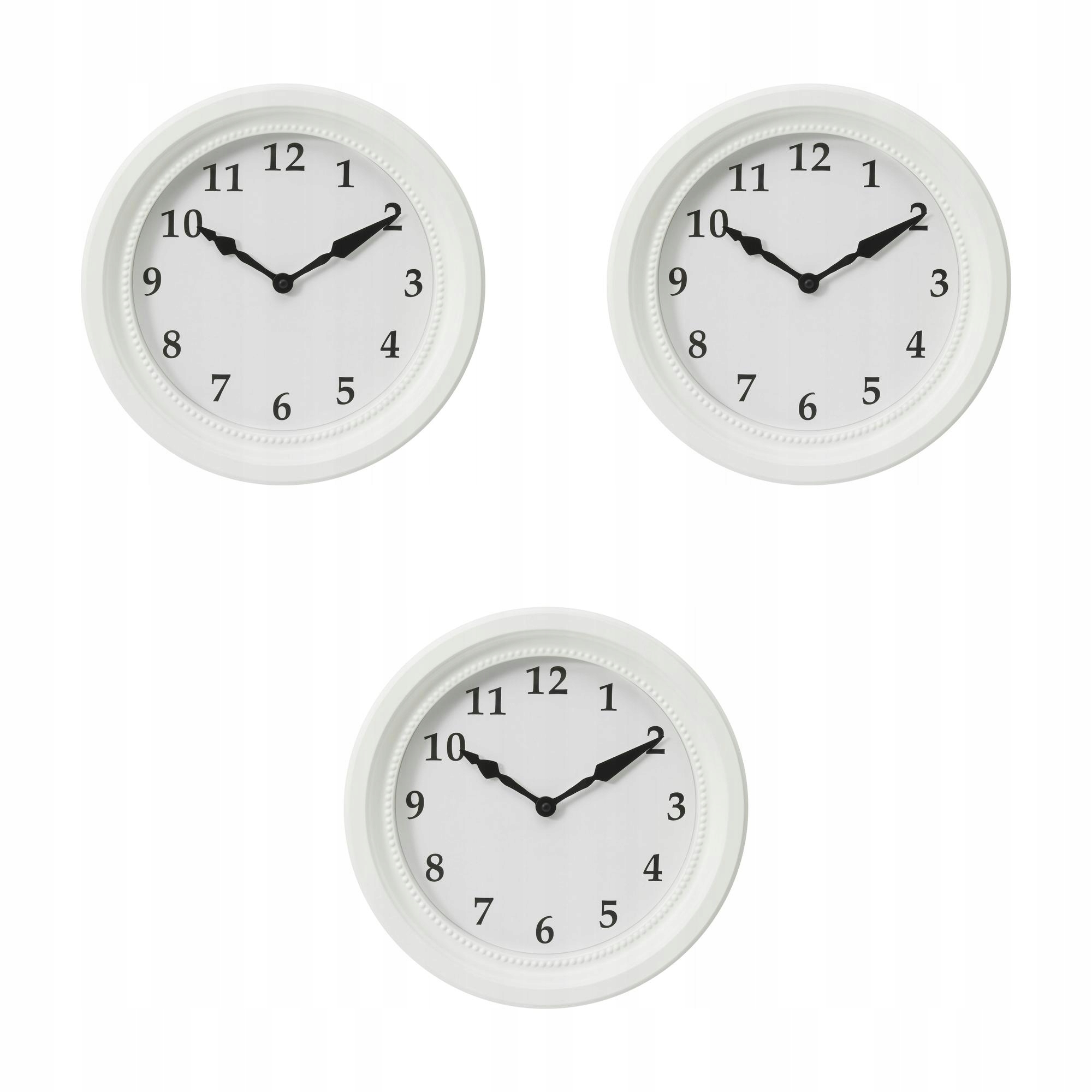3 ks Nástěnné hodiny Sondrum bílé 35 cm tiché, elegantní
