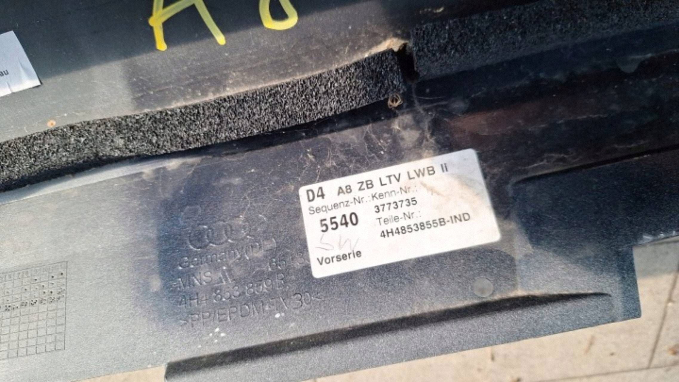cap threshold left side threshold moulding Audi A8 S8 D4 4H 4H4853859B