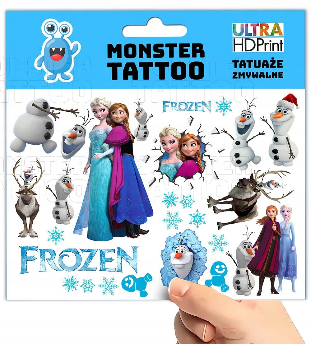 TATUAŻE ZMYWALNE TYMCZASOWE DLA DZIECI FROZEN KRAINA LODU WZORY ORYGINALNE Marka Inna