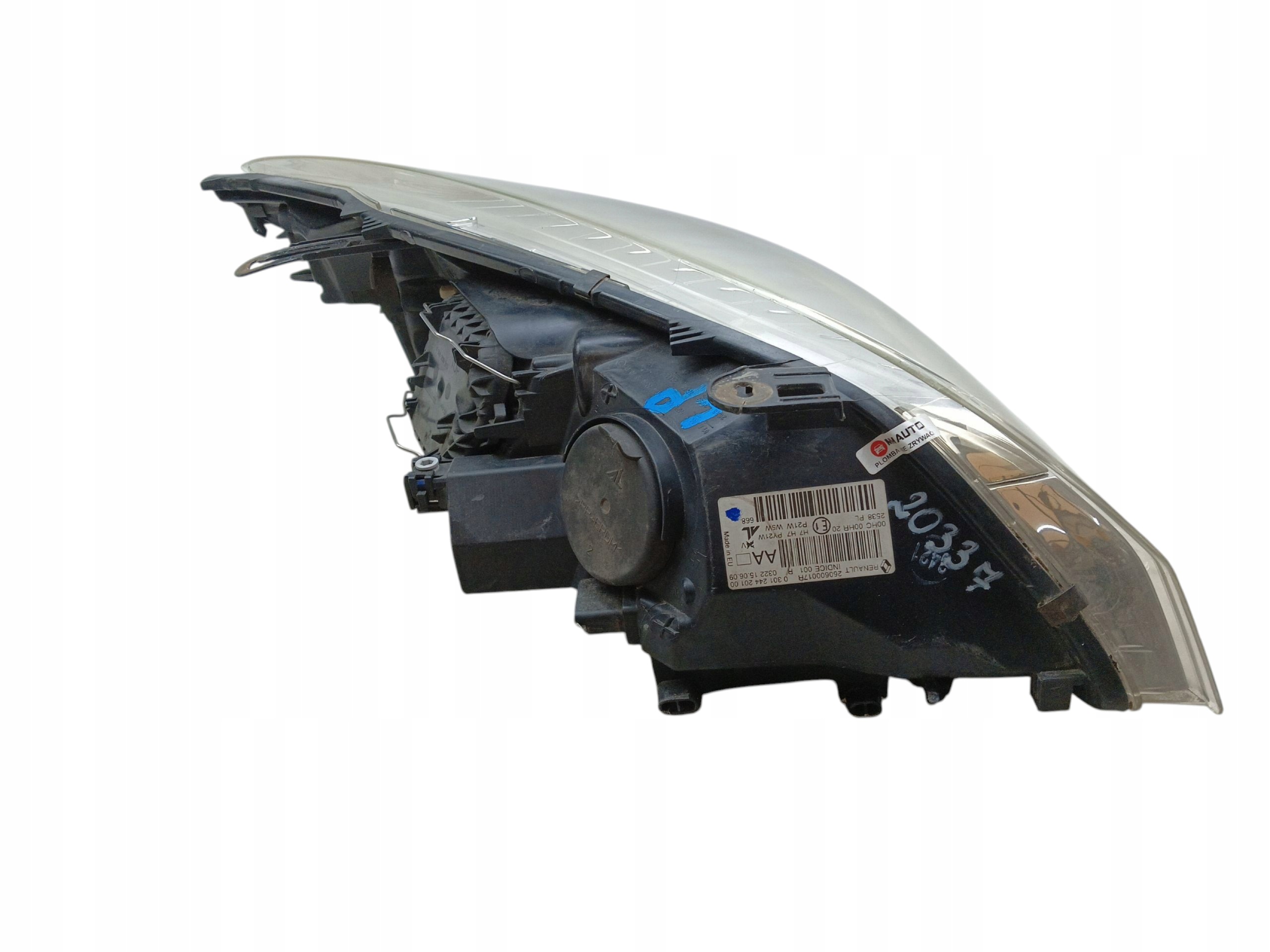 light REFLEKTOR left front RENAULT MEGANE III (2008-2011) 260600017R EUROPA